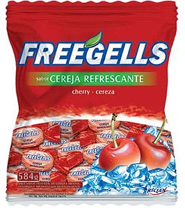 Bala Dura Cereja Refrescante Freegells 584g - Riclan