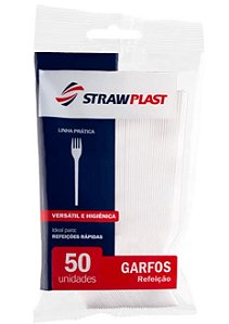 Garfo Refeição Branca 50 unidades - Strawplast