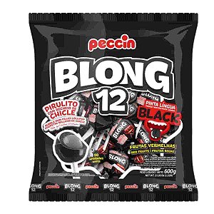 Pirulito Blong 12 Black Frutas Vermelhas Peccin 600g