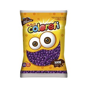 Chocolate Confeitos Coloreti tipo confete Mini Lilas Jazam 500g