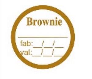 Etiqueta adesivas Decorado Brownie c/ valdade- Eticol