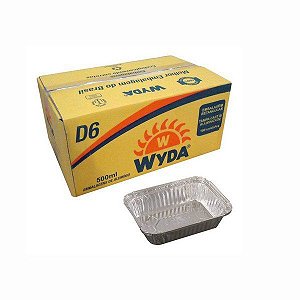 Bandeja de alumínio retangular 500ml-D6 c/ 100 unidades - Wyda