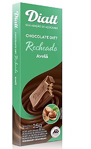 Chocolate diet recheado avelã 25g - Diatt