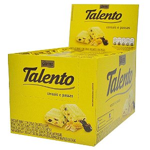 Chocolate Talento Cereais e Passas 12un de 85g Garoto