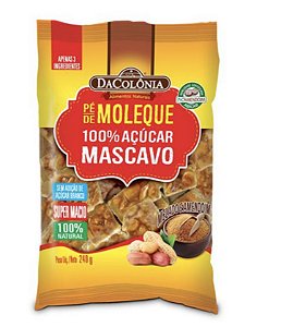 Pé de moleque 100% açúcar mascavo 240g - Dacolônia