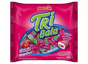 Bala Tribala Recheada Cereja 500g - Peccin