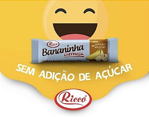 Barras de bananinha cremosa sem açúcar com 20 unidades de 30g - Ricco