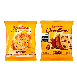 Kit Panetone frutas + Chocotone 80g - Bauducco