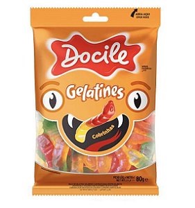 Bala de gelatina cobrinhas 80g - Docile