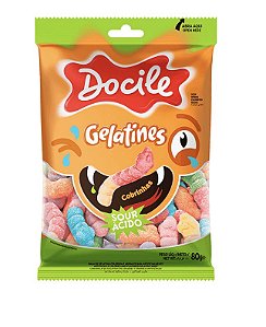 Bala de Gelatina Cobrinhas Cítricas 80g - Docile