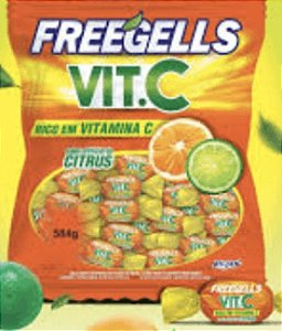 Bala Dura Vit C Freegells sabor Citrus 584g - Riclan