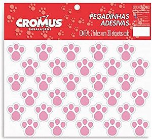 Pegadinhas adesivas rosas 2 folhas com 30 cada - Cromus