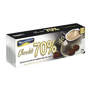 Pastilha de Chocolate 70% Cacau com 20 unidades - Montevergine