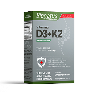 Bionatus - Vitamina D3 + K2 Cartucho 30comp