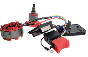 Motor e placa com interruptor para chave de impacto Aika 20v - AD-W500A (PRODUTO ORIGINAL )