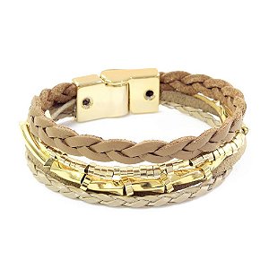 Pulseira Luy Nude Dourado