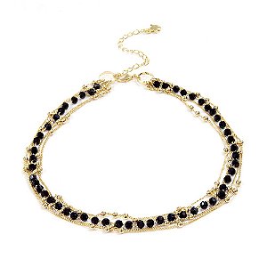 Colar Choker Jet Dourado