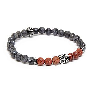 Pulseira Masculina Pedra Natural Jaspe