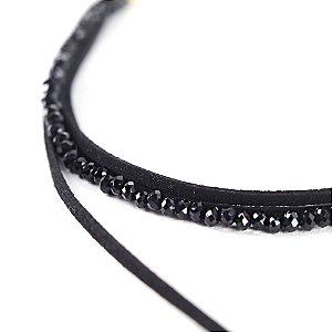 Colar Choker Black Dourado