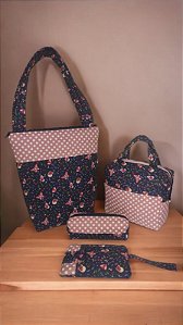 Bolsa, frasqueira térmica, estojo e carteira.