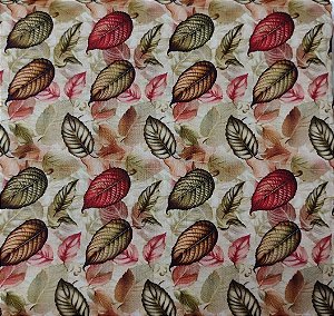 Tecido Tricoline DIGITAL Folhas de Outono  0,50cm x 1,50cm