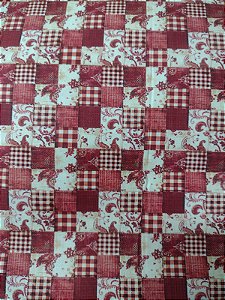 Tecido Tricoline DIGITAL Xadrez Vermelho 0,50cm x 1,50cm