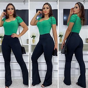 CALÇA FLARE FLANELADA