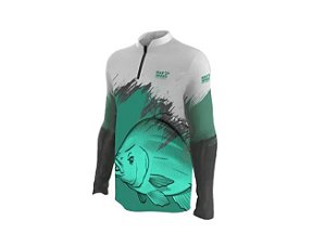 Camiseta Camisa Pesca Proteção Uv50 Mar Negro - Tilapia G