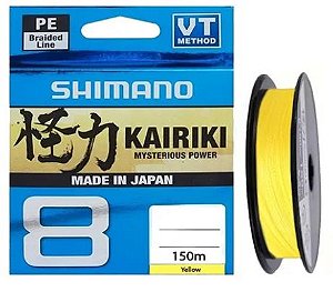 LINHA MULTIFILAMENTO SHIMANO KAIRIKI 8 PE 8LB 0.100MM X 150M AMARELO