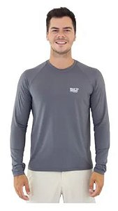 CAMISETA DE PESCA MAR NEGRO SLIM POLIAMIDA CHUMBO P