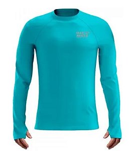 CAMISETA DE PESCA MAR NEGRO SLIM POLIAMIDA AZUL PISCINA P