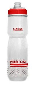 GARRAFA CAMELBAK PODIUM CHILL 710ML BRANCO E VERMELHO