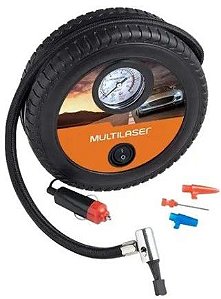 COMPRESSOR DE AR RODA MULTILASER 12V VAZÃO 15L/MIN 150PSI 3 BICOS