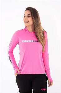 CAMISETA MAR NEGRO POLIAMIDA DE CAPUZ FEMININA ROSA P