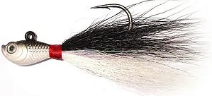 ISCA ARTIFICIAL PRO-TSURI JIG BUCKTAIL SIMPLES C/CHLA JBS15B KWT COR PRETO E BRANCO 15G