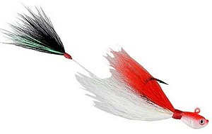 ISCA ARTIFICIAL PRO-TSURI JIG BUCKTAIL DUPLO C/CHLA JBD15WTR COR BRANCO E VERMELHO 15G