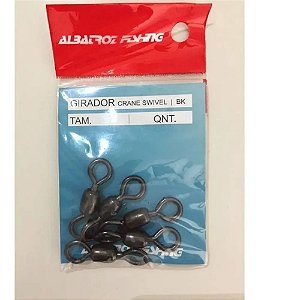 GIRADOR ALBATROZ CRANE SWIVEL BLACK NÍQUEL N 4/0 - 8 PÇS