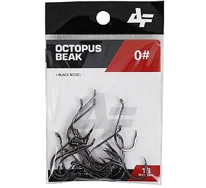 ANZOL PESCA CARTELA ALBATROZ OCTOPUS BLACK BEAK N8 - 30PÇS