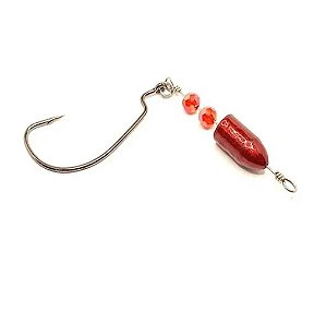 ANZOL PESCA OFF7 EWG TEXAS RIG N° 5/0 12G - 1 UNIDADE VERMELHO