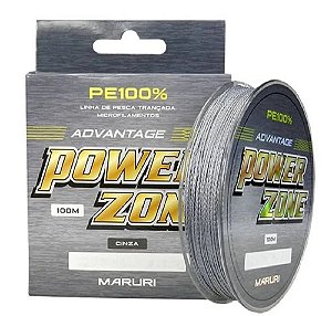 LINHA PESCA MARURI MULTIFILAMENTO POWER ZONE 0,34MM 48LB 100M - CINZA