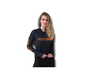 Camisa Poliamida C/ Capuz Proteção Uv Dry Feminina Preto