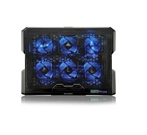 Base Notebook Hexa Cooler Até 17' 6 Fans Azul - Multilaser