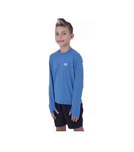 Camisa Infantil Pesca Poliamida Uv Mar Negro - Azul Bic