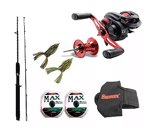 KIT CARRETILHA MONTANA DS ESQUERDA + VARA PEGGY 1,70M + 2 LINHAS MAX + KIT OTTONI SAPO + CAPA SUMAX