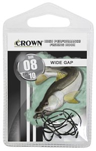 ANZOL CARTELA CROWN WIDE GAP BLACK Nº 02 C/10