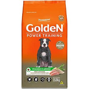 Ração Golden Power Training para Cães Adultos Sabor Frango e Arroz - 15kg