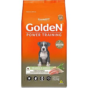 Ração Seca Golden Power Training PremieR Pet  Cães Filhotes Frango e Arroz - 15 Kg