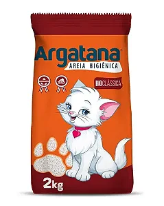 Areia Biodegradavel Argatana Mandioca e Milho Bio Classica 2kg