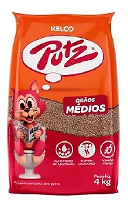 Granulado sanitário Para Gatos Putz Graos Finos 4kg