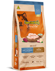 SPECIAL DOG ULTRALIFE CÃES RAÇAS MÉDIAS E GRANDES LIGHT / CASTRADOS SABOR FRANGO 15kg